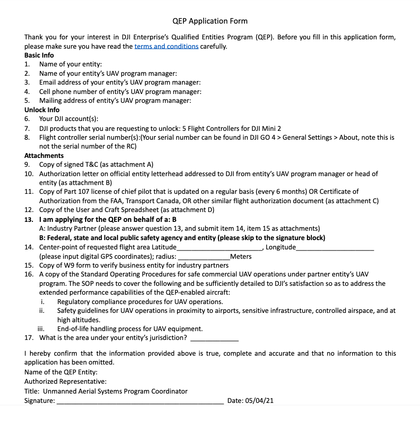 QEP Application Form NA